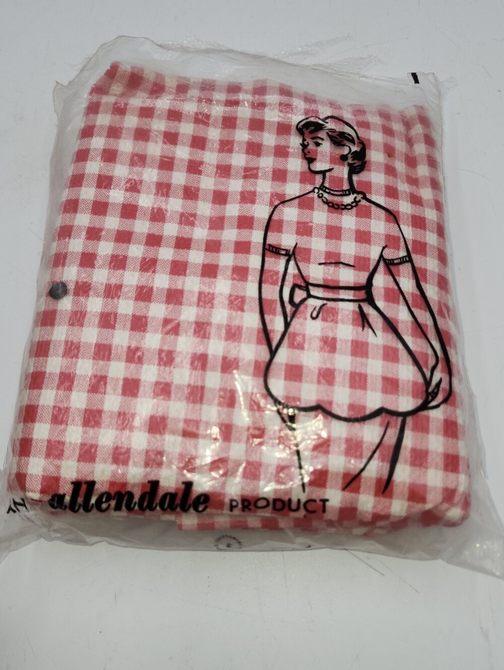 2 Vintage Allendale Red Gingham Apron Paper